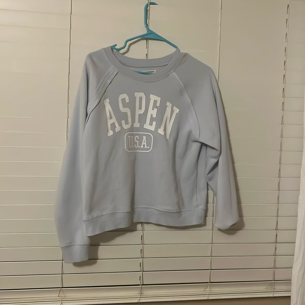 Baby blue aspen crewneck from target.